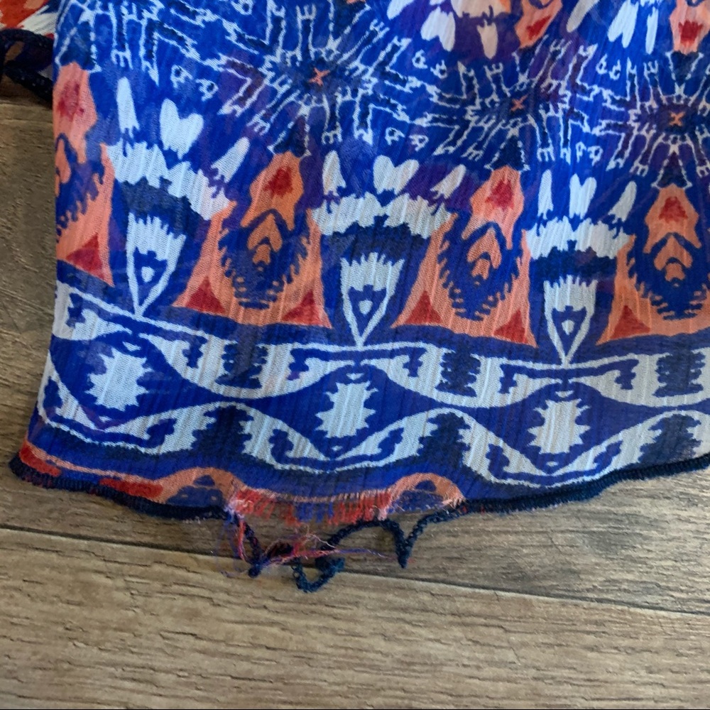 Express Aztec Tribal Pattern Flounce Summer Cami - image 6